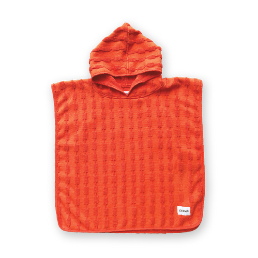 Terry Towelling Poncho | Blocks Rosso