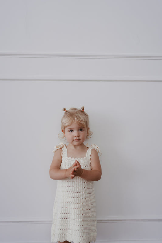 Sunday Tie Dress | Ivory | Children’s